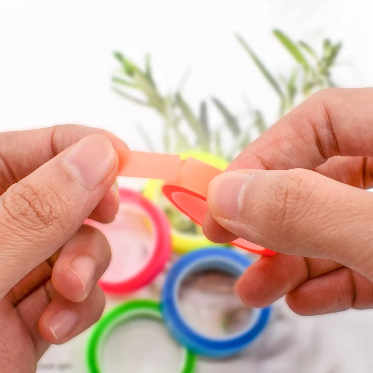 5 Roll 5 Colors Stickers Transparent Fluorescent Index Tabs Flags 5m