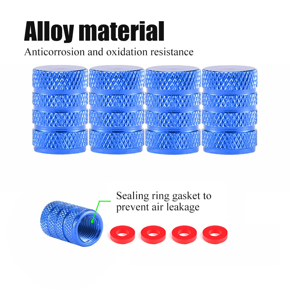 AQTQAQ Aluminum Alloy Car Wheel Tire Valve Caps Tyre Rim Stem Covers