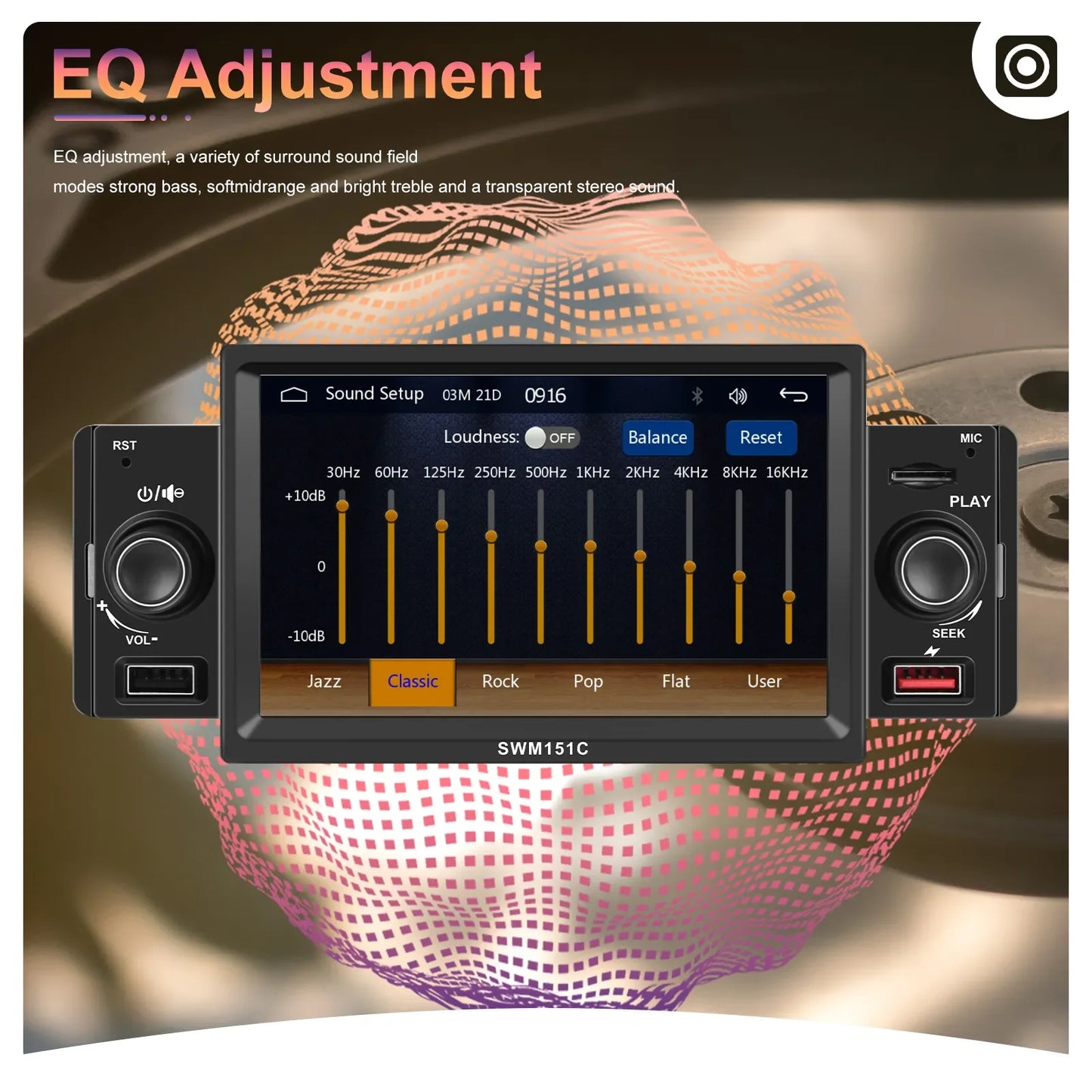 Podofo-Android Auto Multimedia Player Car Radio 1 Din 5 "CarPlay