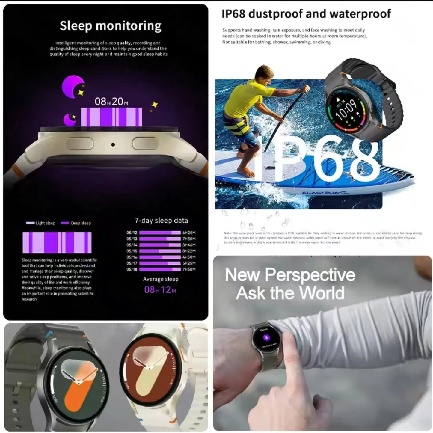 2025 Fashion Watch 7 mini Smart Watch Men Women HD AMOLED Smartwatch