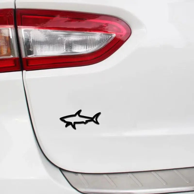 3D Metal Car Styling Sticker Hollow Fish Shark Emblem Badge Decals