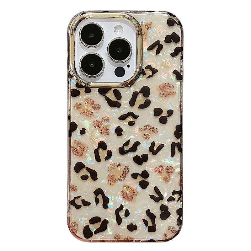 Luxury leopard print glitter Phone case for iphone 11 12 13 13pro 14
