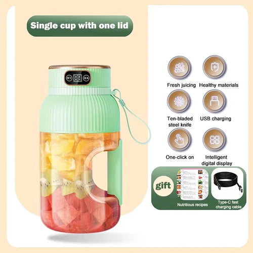 Multifunctional Portable Juicer Cup With Digital Display Fruit Mixers