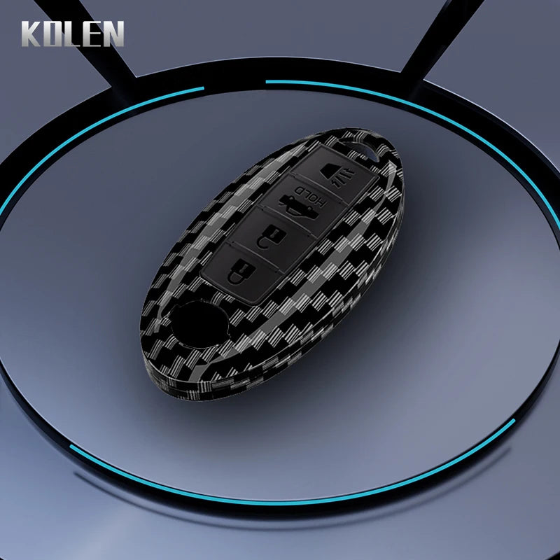 ABS Carbon Fiber Car Key Case Cover For Nissan Qashqai X-Trail T32 T31