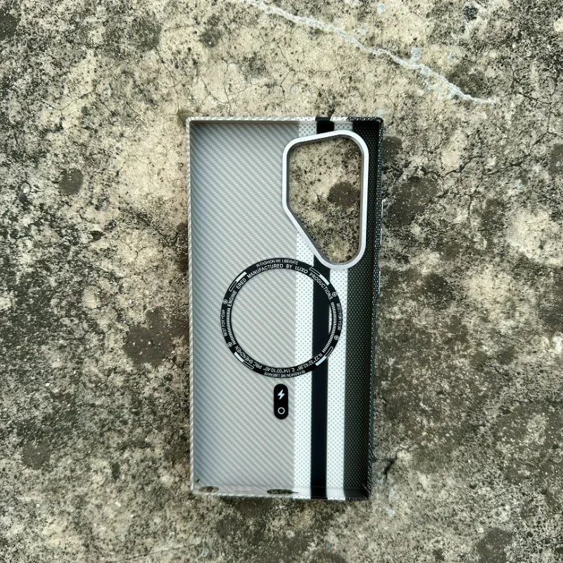 Luxury Carbon fiber Wireless Charging Magsafe case for Samsung Galaxy