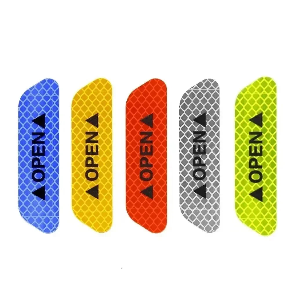 4PCS Reflective Car Door Sticker Safety Opening Warning Reflector Tape