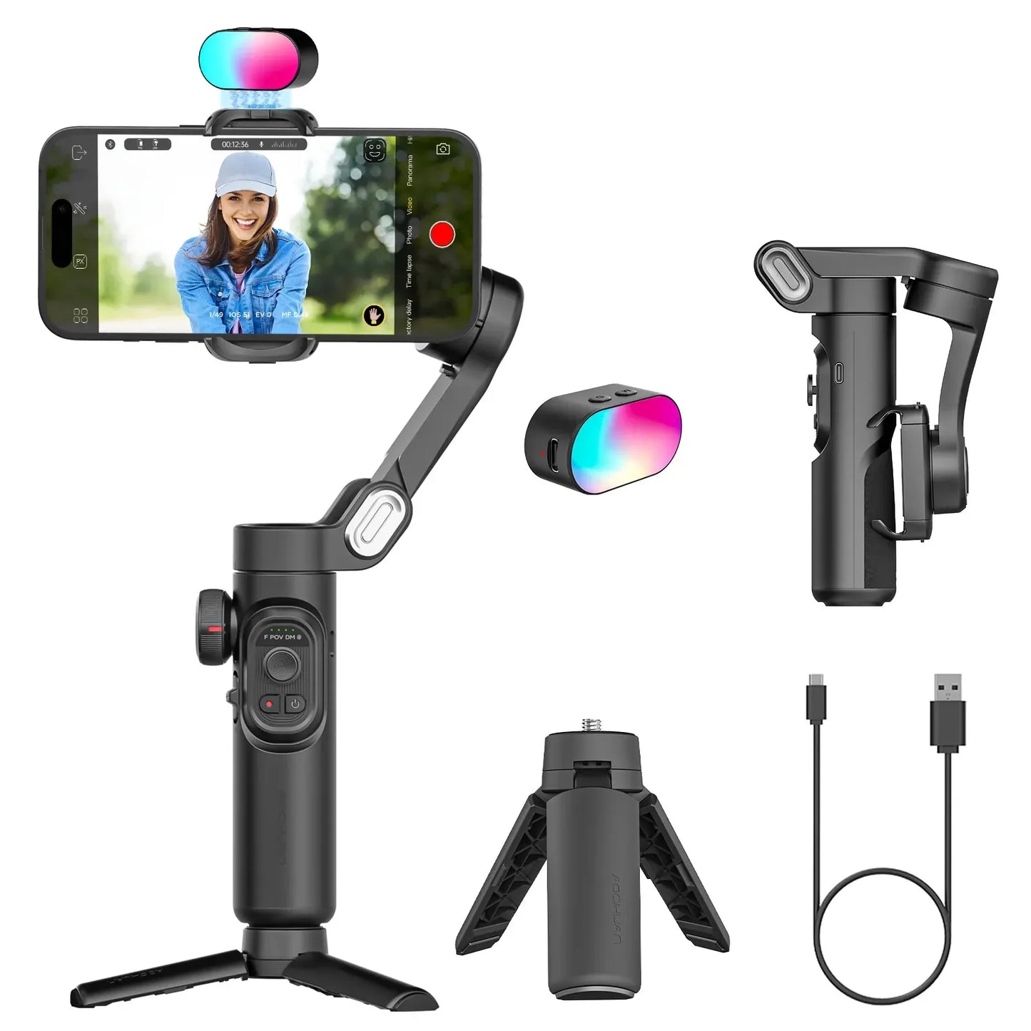 AOCHUAN Smart XE Kit Gimbal Stabilizer for Smartphone iPhone Video
