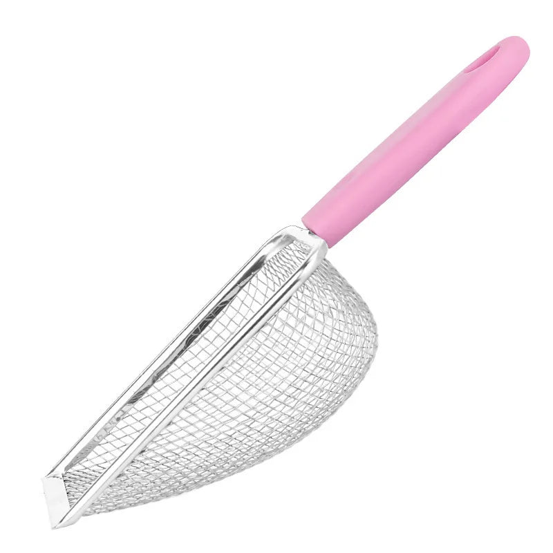 Stainless Steel Cat Litter Shovel Large Fine Hole Bentonite Mesh