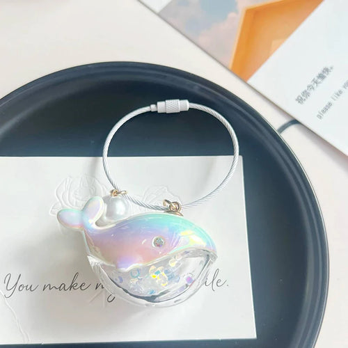 Cute Whale Dolphin Keychain Blue Marine Animal Doll Kawaii Keyring For