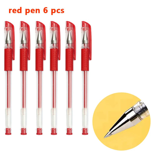 Gel pens Set Black Blue Red Refill Gel Pen Bullet Tip 0.5mm School &
