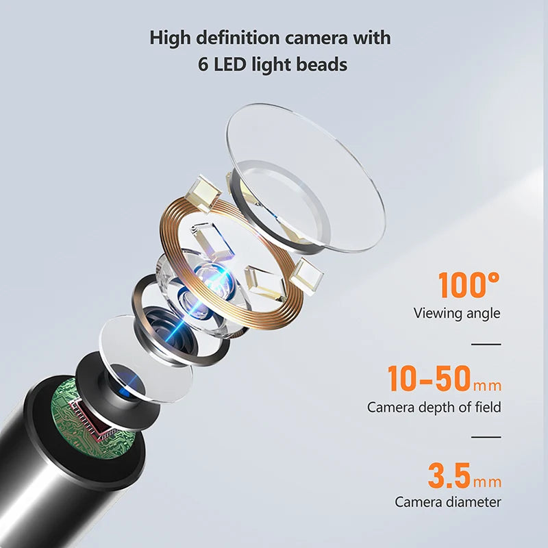 Wireless Ear Otoscopy 3.5mm Ultra-Thin WiFi Ear Scope Camera with