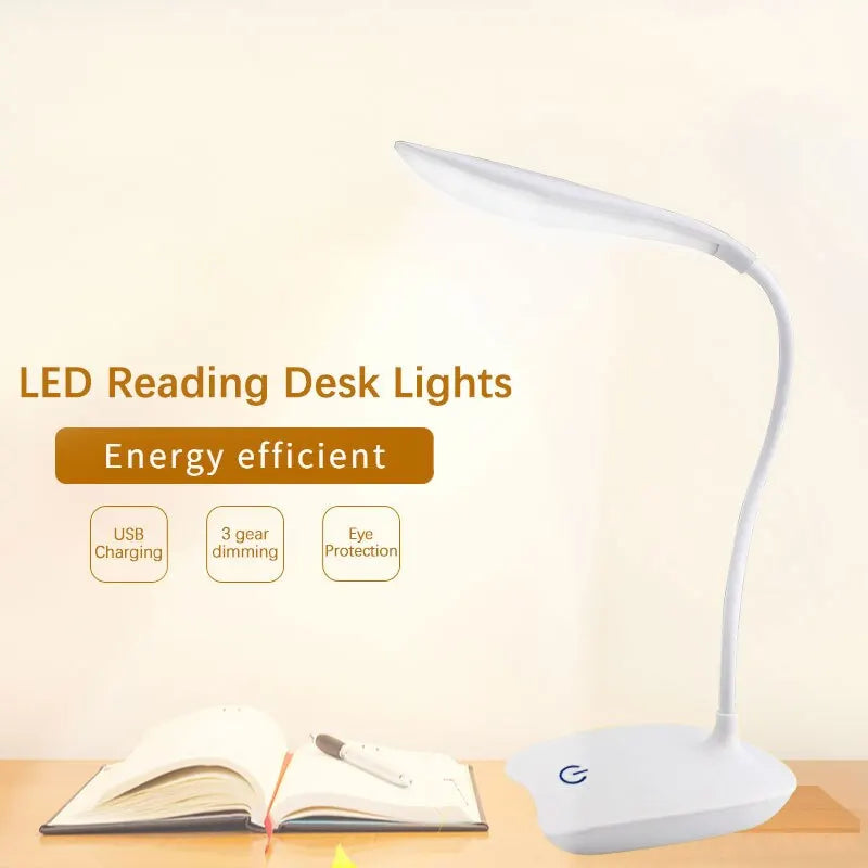 LED Desktop Desk Lamp USB Rechargeable Lighting Eye Protection Room
