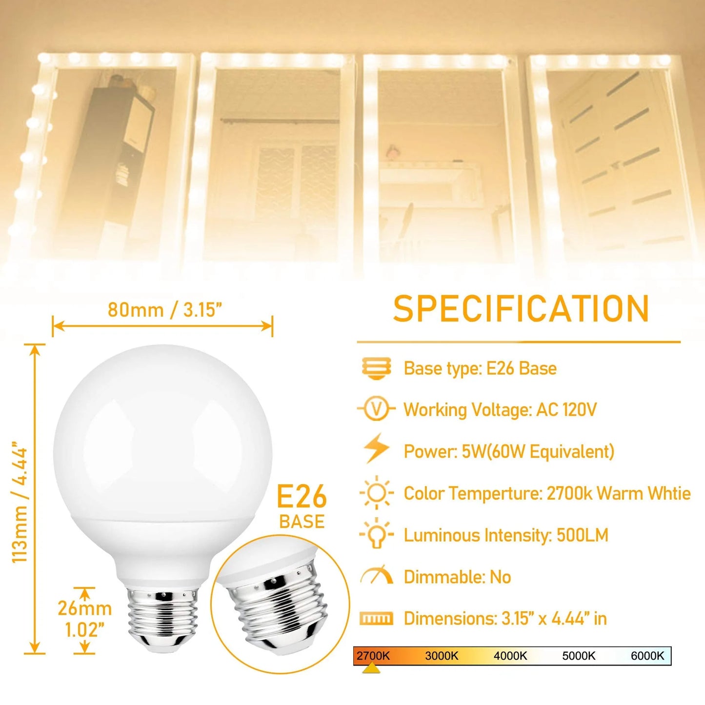 30W 20W 15W E27 LED Bulb 220-240V G80 G95 G120 Energy Saving Global