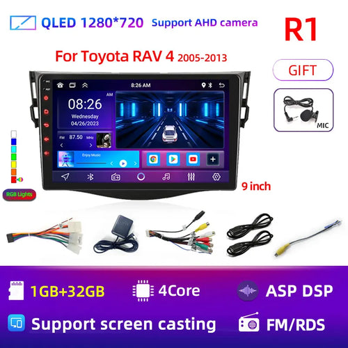 9" Android 12 Car Radio For Toyota RAV4 Rav 4 2005-2013 Multimedia