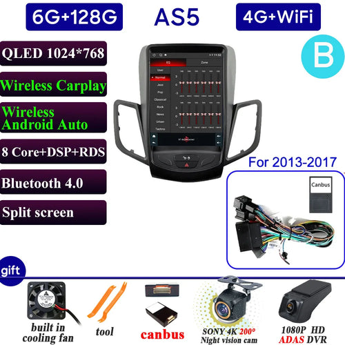 Car Radio Carplay For Ford Fiesta MK7 2009 - 2016 Navigation GPS