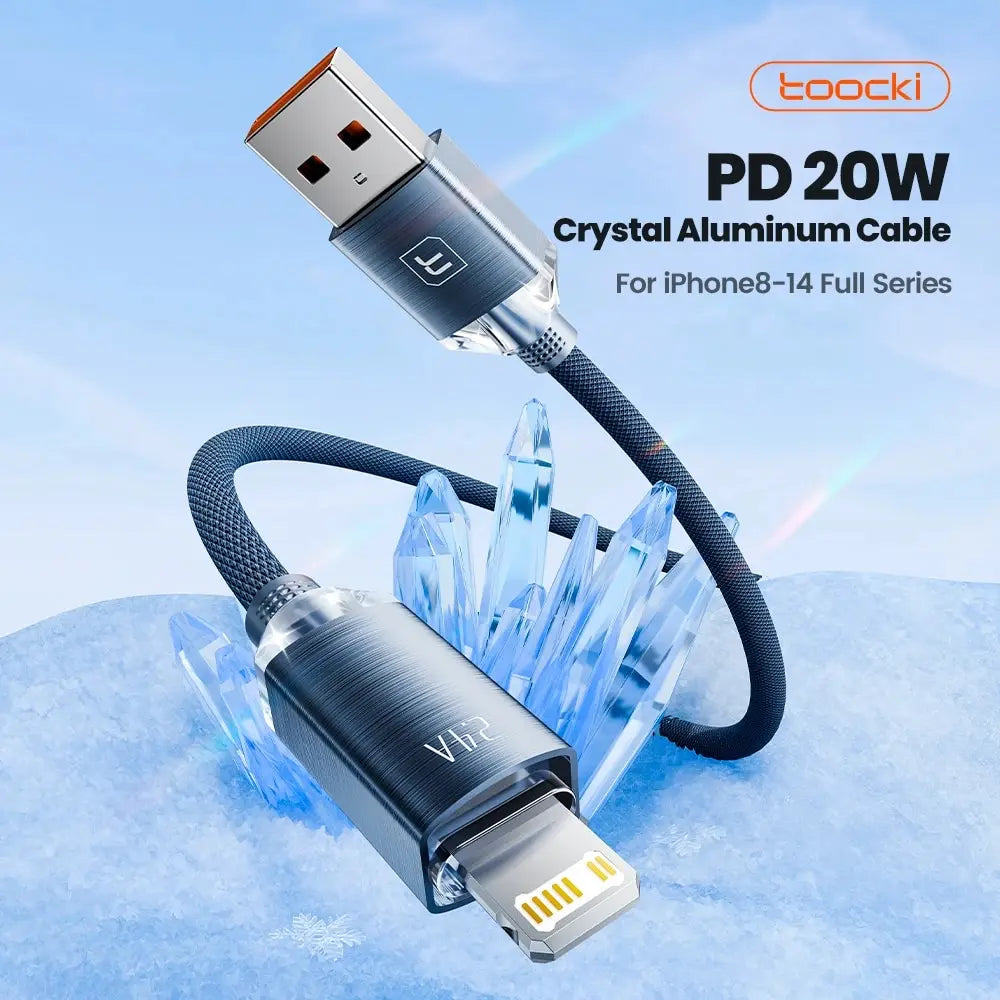 Toocki USB Cable for iPhone 14 13 12 Pro Max 2.4A Fast Charging