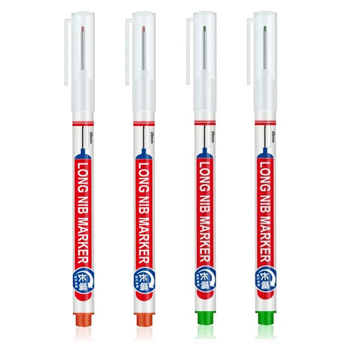 4Pcs/Set 20mm Deep Hole Long Nib Head Markers For Metal Perforating