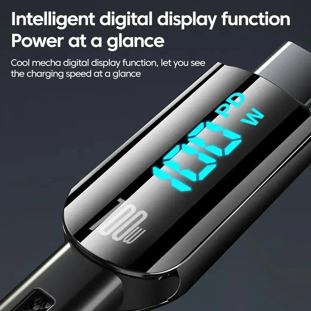 LED Digital Display 100W Super Fast Charging USB Type C Mobile Phone