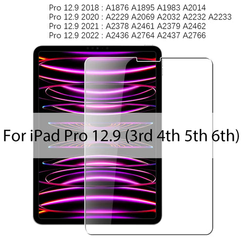 Tempered Glass Screen Protector For Ipad Pro 12.9 11 6th 2022 Air 5 4