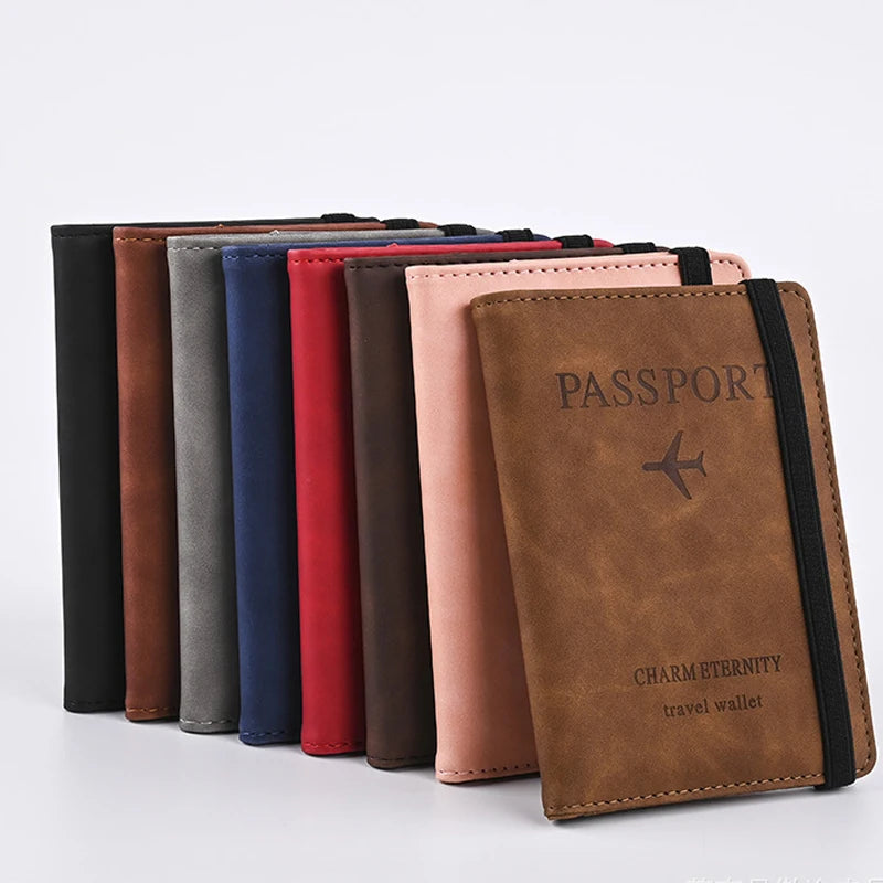 Men PU Leather Wallet Travel Passport Purse Card Male Travel