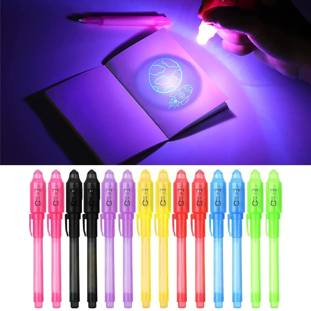 Invisible Ink Pen 12 PCS, Spy Pen with UV Light, Magic Marker for