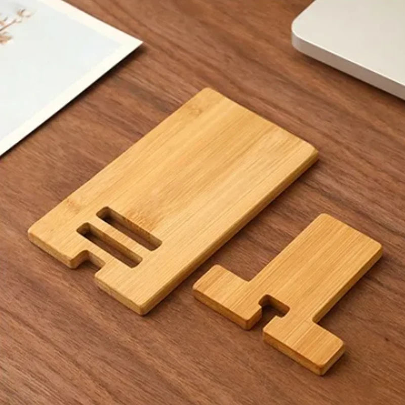 Desktop Bamboo Phone Holder Practical Wooden Smartphone Charging Stand