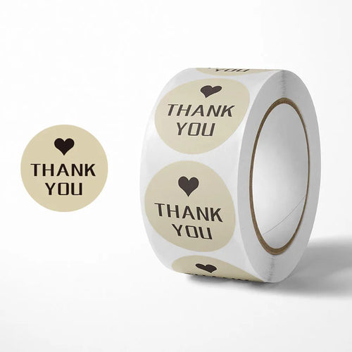 500Pcs Kraft Paper Handmade with Love Thank YOU Stickers DlY