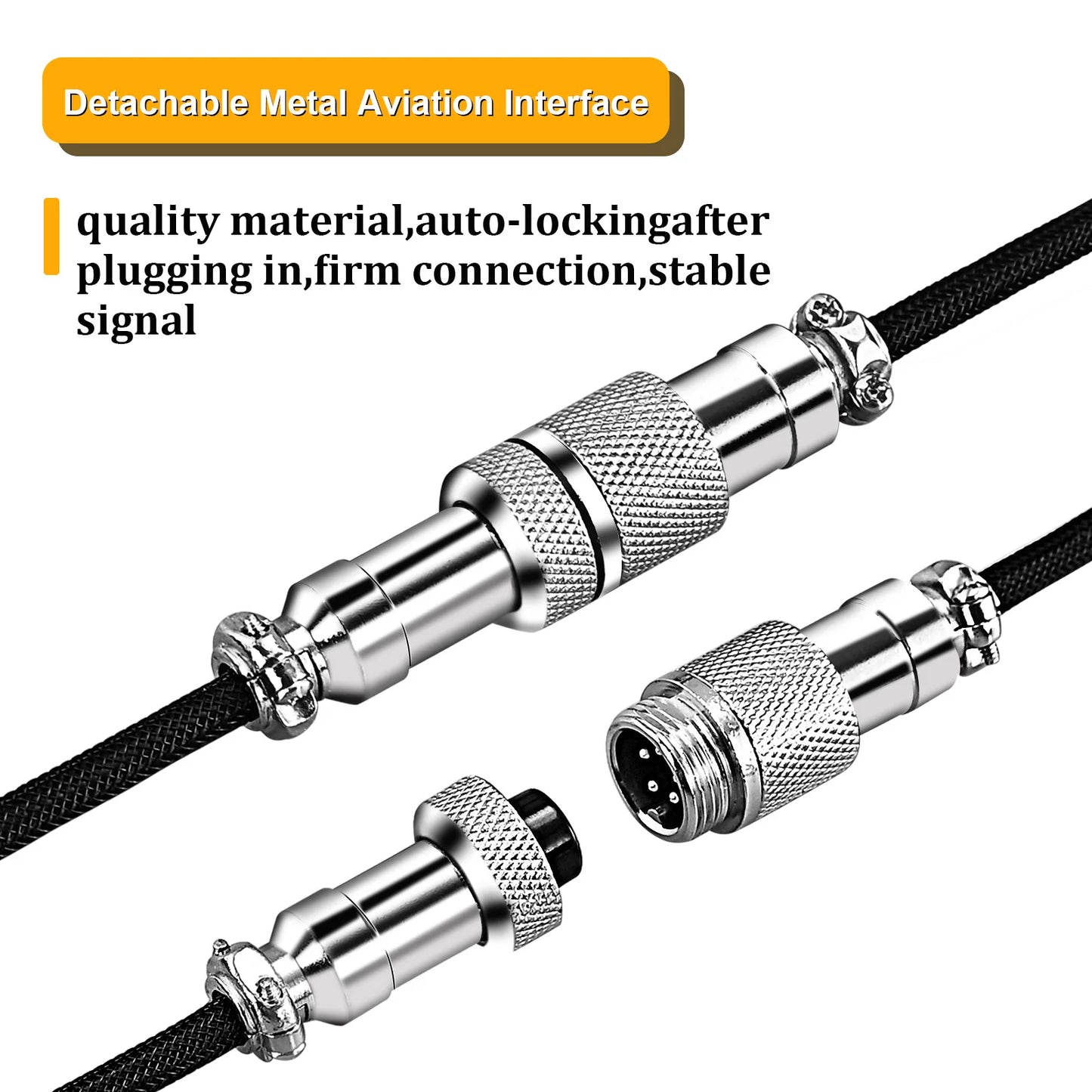 NNBILI Mechanical Keyboard Coiled Cable Wire Type C USB Port Aviator