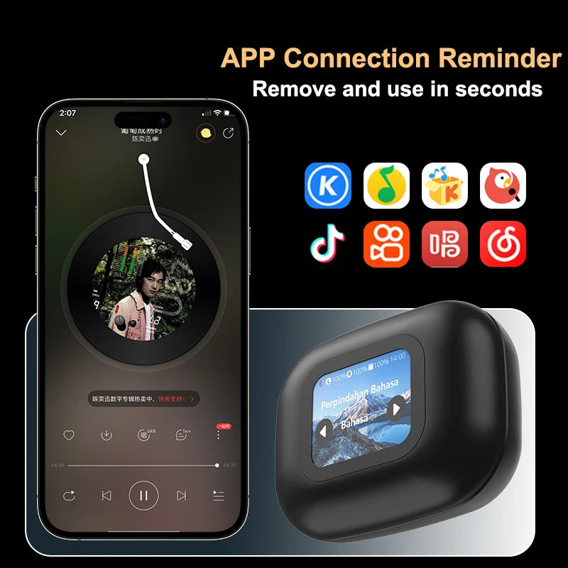 Ai Translation Touch Color Screen Ear-Hanging Earphones Bluetooth