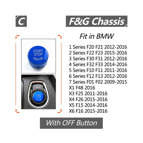 Engine START STOP Button Cover Key Decor For BMW 1 3 5 7 Series F20