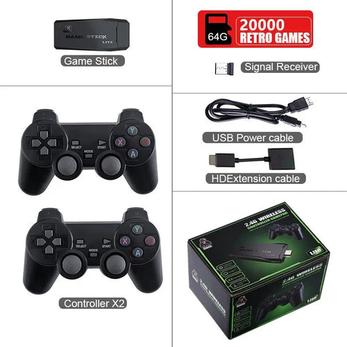 Video Game Console 2.4G Double Wireless Controller Game Stick 4K 20000