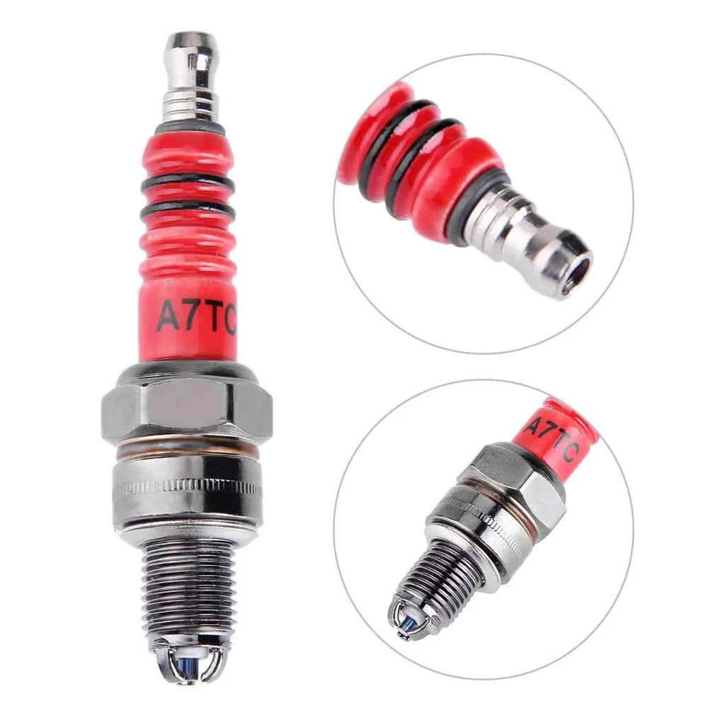1/2Pcs Racing Spark Plug 3 Triple Electrode A7TC D8TC For GY6 CG 50 70