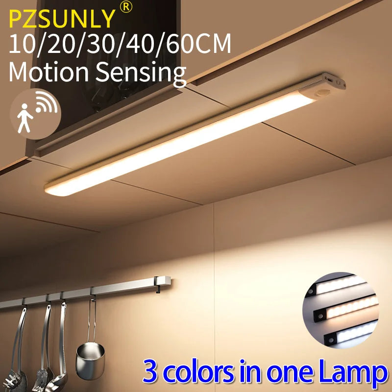 Cabinet Light USB Rechargeable Motion Sensor Led Three Colors In One