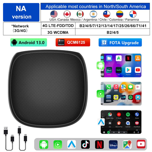 FLIXIVI CarPlay Ai Box Plus  8+128G Android 13 Wireless Android Auto &