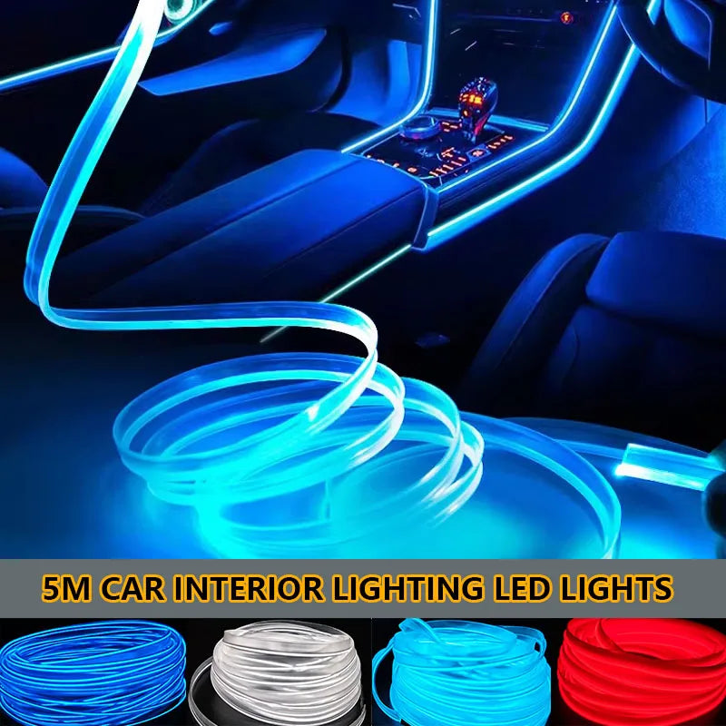 Car Interior Decorative Lamps EL Wiring Neon Strips For Auto DIY Dash