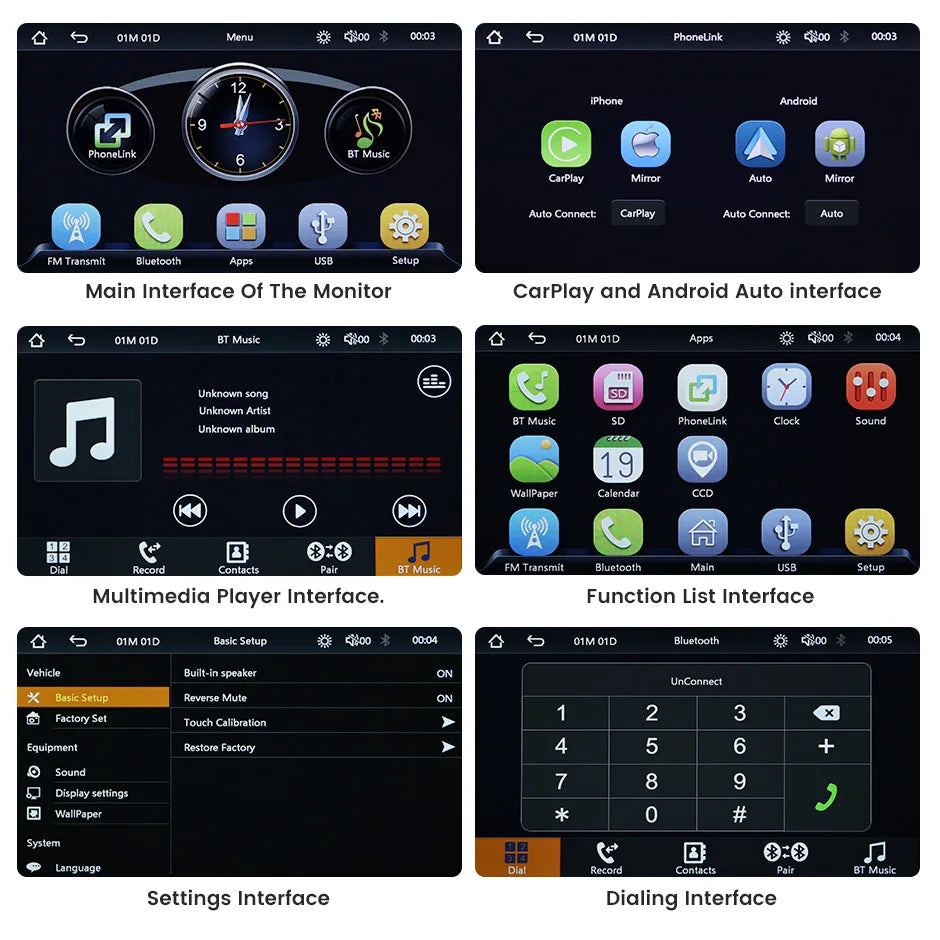 GreenYi 7 Inch Touch Screen WiFi Wireless Apple Carplay and