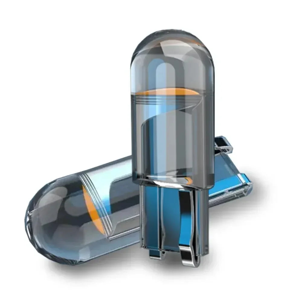 1pc W5W Led T10 Car Light COB Glass 6000K White Auto Automobiles