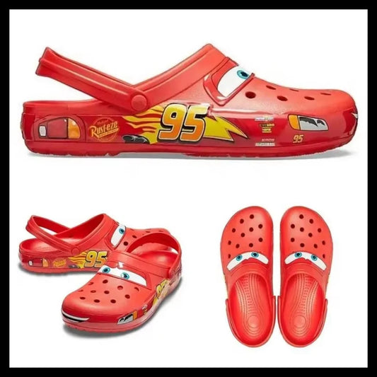Disney Aoger Lightning Mcqueen Pixar Cartoon Solid Waterproof Slippers