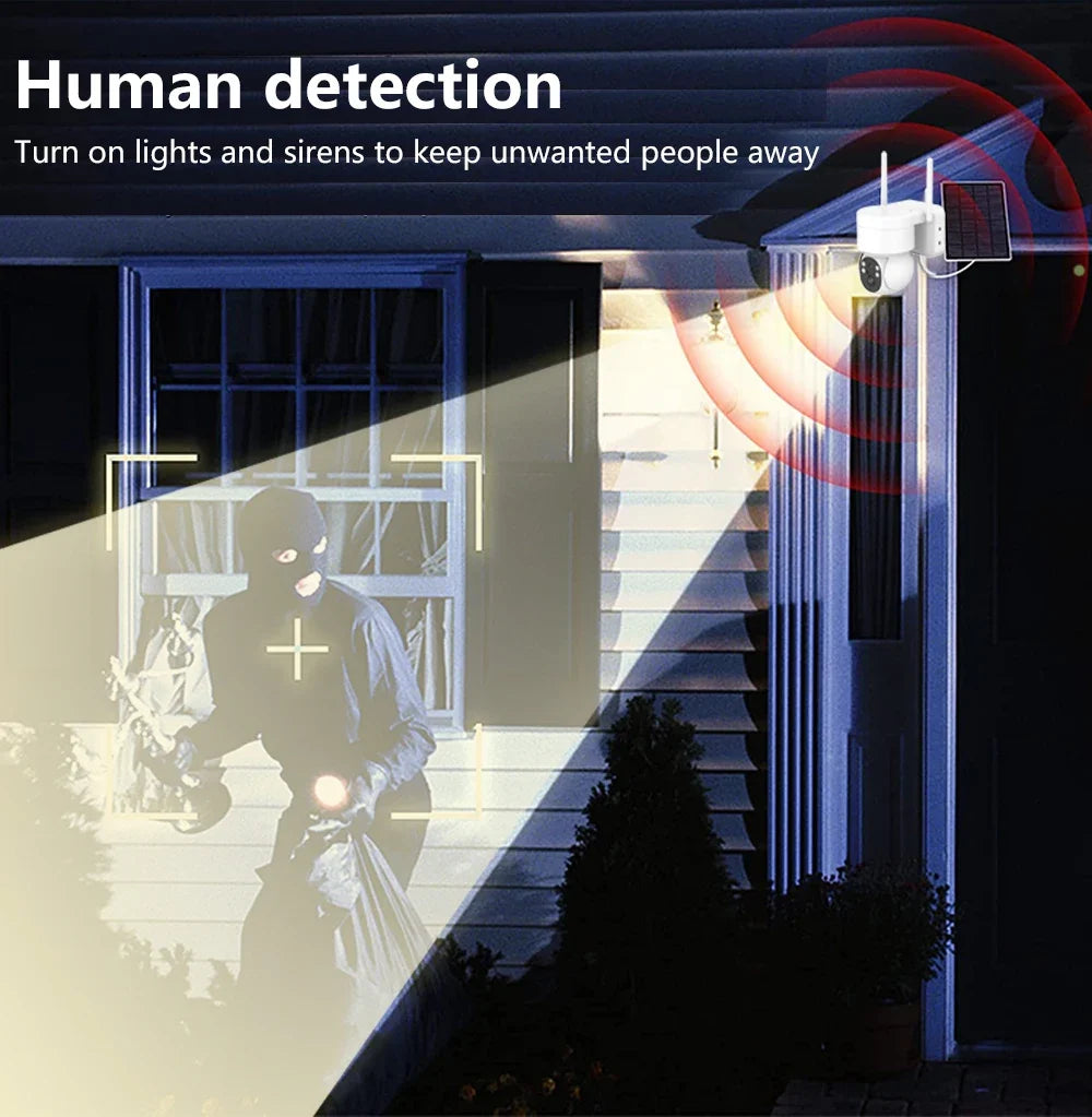 Solar Camera Wifi Outdoor 4MP Wireless Surveillance IP Cameras With