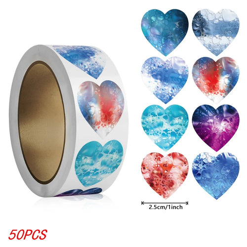 50-500pcs 1inch Red Heart Stickers for Valentine's Day Baking