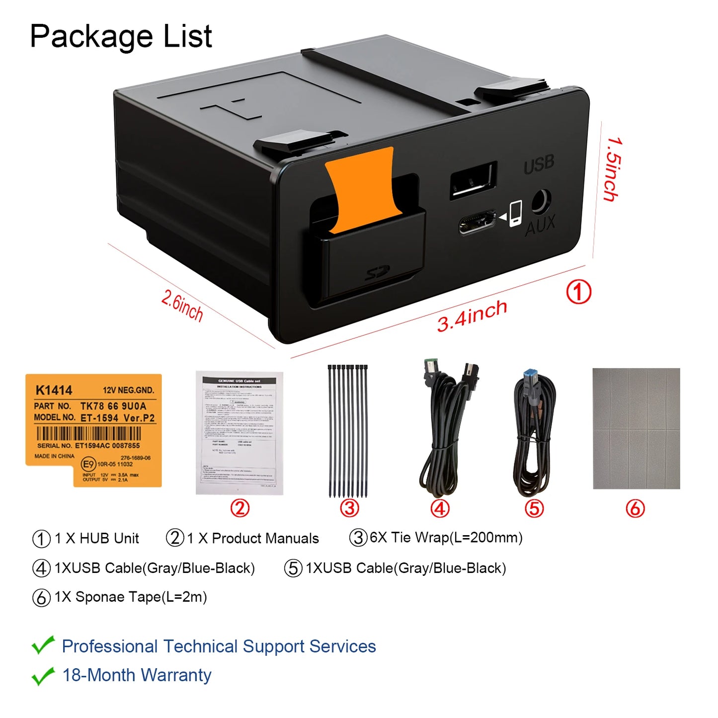 TYPE-C Mazda CarPlay Android Auto HUB OEM Retrofit USB  Kit for Mazda