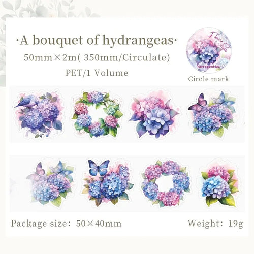 8Style 200cm/roll Flower Sea Tape Cut Film PET Plants Handbook DIY