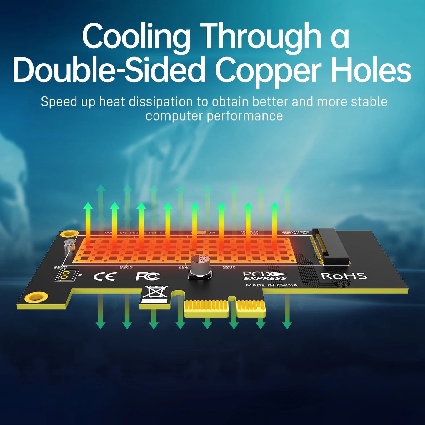 JEYI M.2 NVME SSD to PCIe 4.0 x1 Adapter Card, 2280 SSD PCIE X1