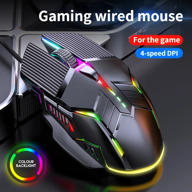 3200DPI Ergonomic Wired Gaming Mouse USB Mouse Gaming RGB Mause Gamer