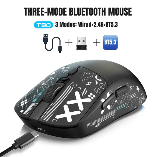 3 Modes Bluetooth Gaming Mouse Rechargeable 2.4G USB Wireless RGB