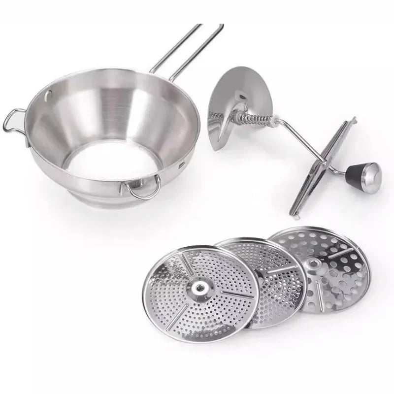 Stainless Steel Food Mill  Professional Manual Jam Masher Vegetable