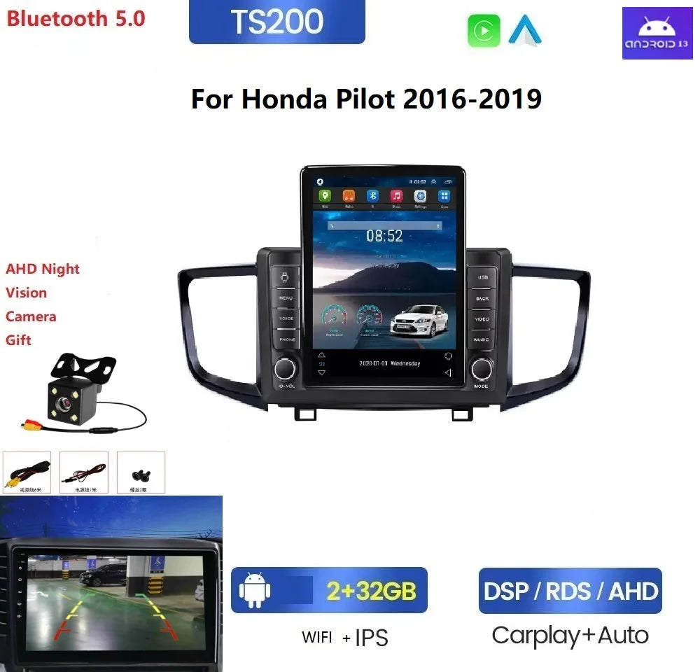 1024*768P For Honda Pilot 2016 2017 2018 2019 Car Radio Multimedia