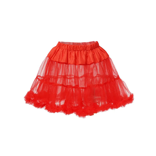 Women Girls Ruffled Short Petticoat Solid Fluffy Bubble Tutu Skirt