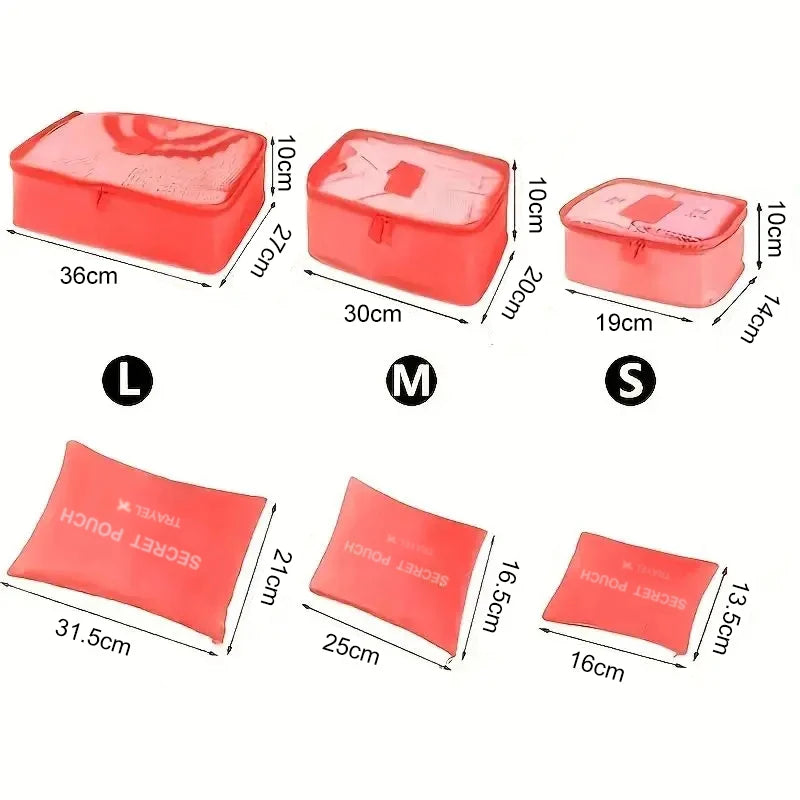 6 Pcs Travel Luggage Storage Bags, Versatile Lightweight Storage