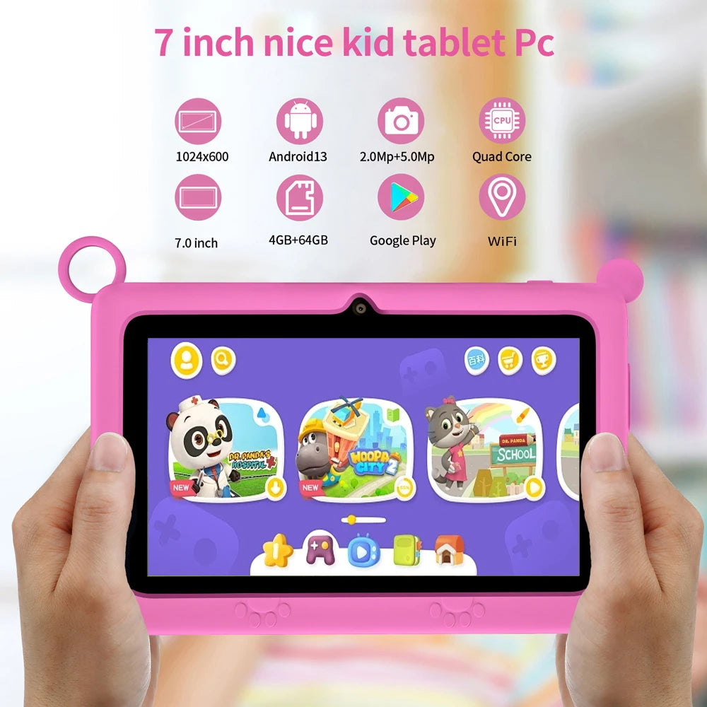New version 7-inch mini Children's Tablet with 4GB RAM, 64GB ROM,
